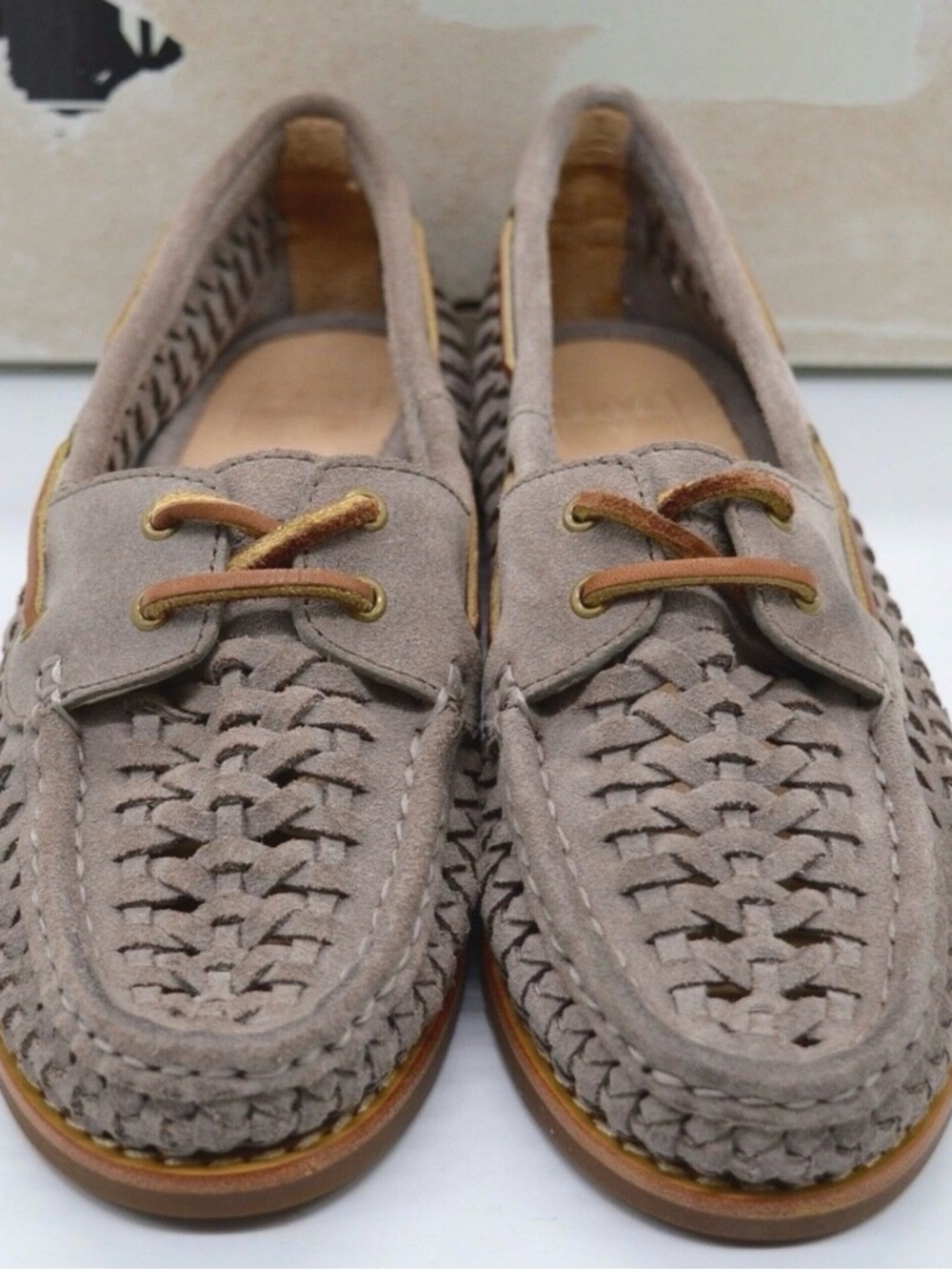 Frye Woven Suede Moccasins - Taupe